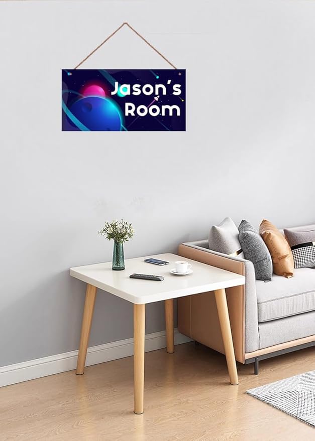 Personalized Sign Universe Sign Custom Name Science Fiction Theme Sign For Kids Room Wall Art Décor Outer Space Art Wall Decor For Girls Room Bedroom Nursery Door Plate For Boys Room