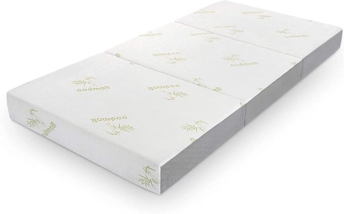 Inofia Queen Folding Mattress, 6 Inch Trifold Memory Foam Mattress with Ultra Soft Removable Cover, Foldable & Portable Queen Size Bed (78" x 58" x 6")