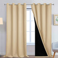 Yakamok Beige 100% Blackout Curtains 108 Inches Long by Yakamok