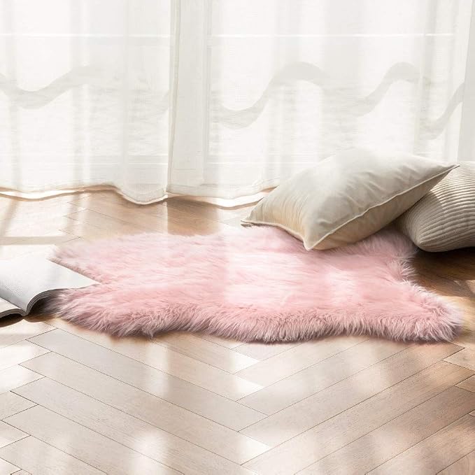 MIULEE Fluffy Area Rug 2x3 ft Faux Fur Sheepskin Rug - Image 8