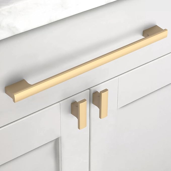Asidrama 20 Pack 10 Inch(254mm) Brushed Gold Cabinet pulls Kitchen Cabinet Handles, Cabinet Pulls Gold Kitchen Cabinet Hardware for Cupboard Drawer Pulls