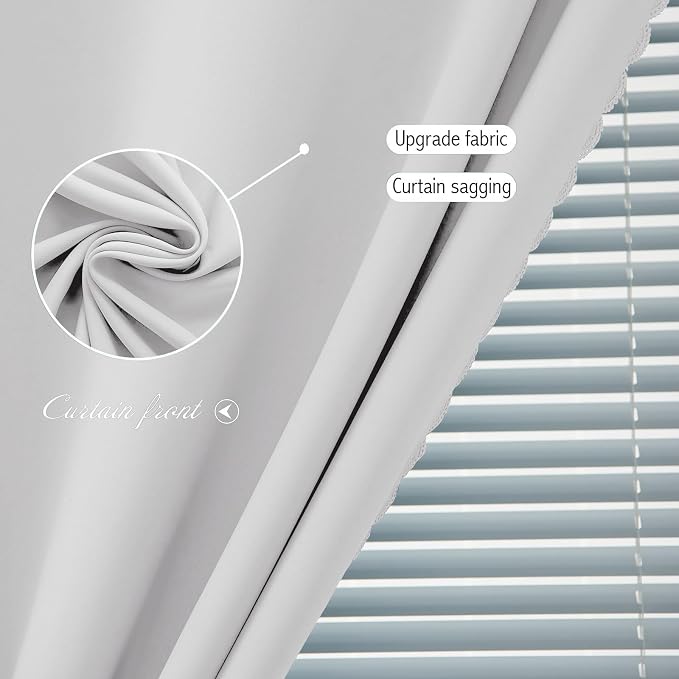 Thermal Blackout Curtains with Self-Adhesive Tape, No Rod No Drill Easy Install - Image 5