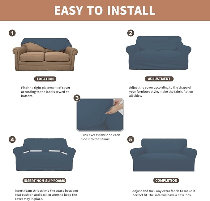 Easy-Going 100% Waterproof Oversized Loveseat Cover, Couch Cover - Image 5