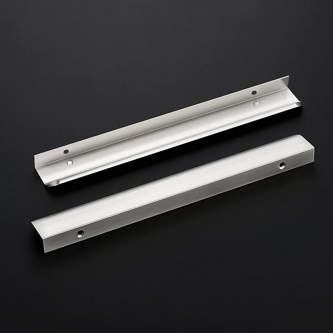 Ravinte Hardware 30 Pack Silver Cabinet Handles, 11.8 Inch (300mm) Finger Edge Pulls, 8.8 Inch Hole Center, Finger Pulls for Cabinets
