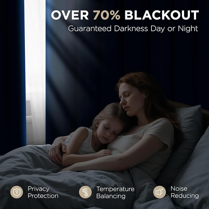 Joydeco Blackout Curtains 72 Inch Length 2 Panels Set, Thermal Insulated Long - Image 4