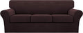 Turquoize 4 Piece Sofa Covers for 3 Cushion Couch Sofa Slipcover Soft Couch by Turquoize