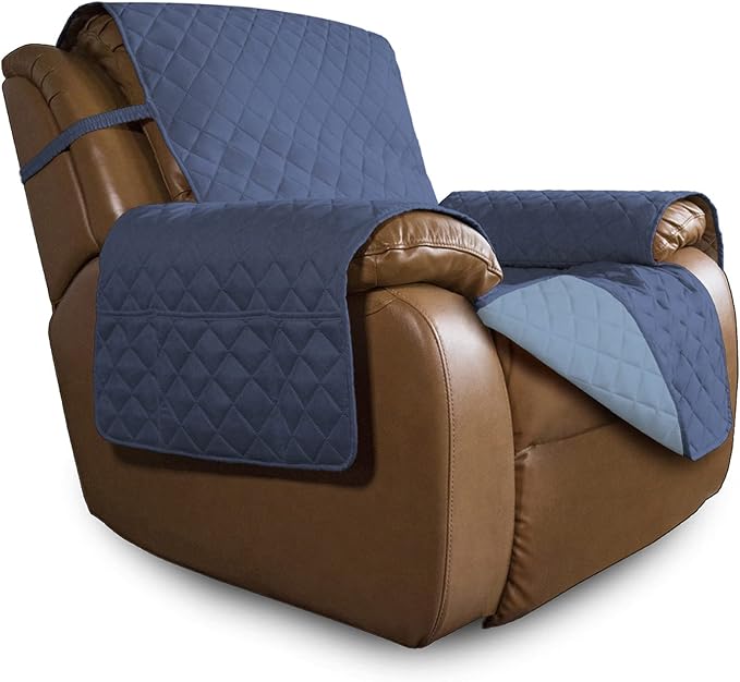 Easy-Going Reversible Couch Cover, Oversized Recliner, Dark Blue/Light Blue | by Easy-Going