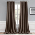 MIULEE Chocolate Brown Back Tab Blackout Curtains 52"x102" Long 2 Panel Set | by MIULEE