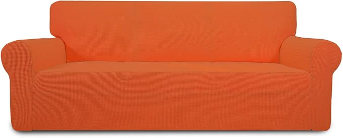 Easy-Going Stretch Oversized Sofa Couch Slipcover Washable Orange | 1-Piece by Easy-Going