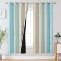 Aqua and Beige Ombre Blackout Curtains by ESTELARTEXTILER