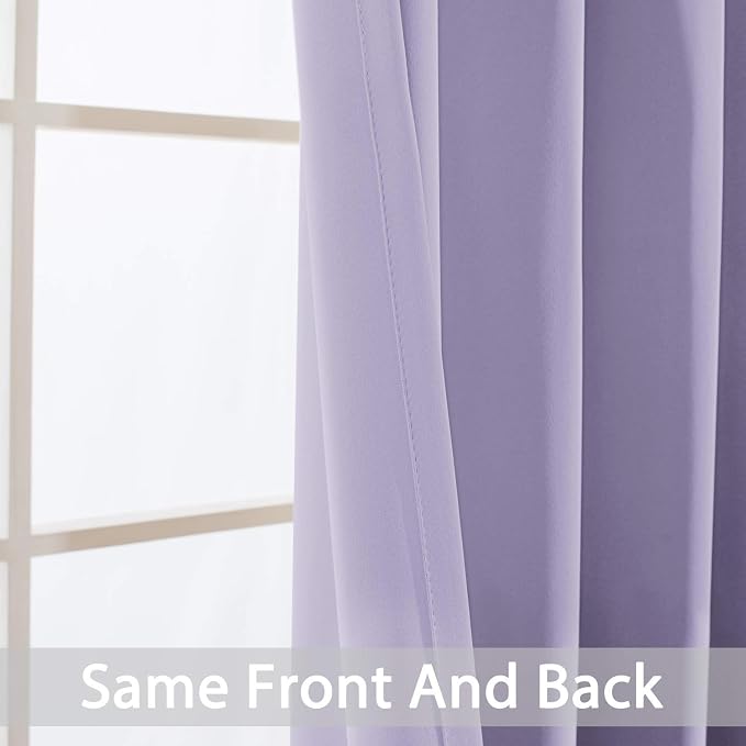 Yakamok Lilac Room Darkening Curtains 84 inch Lavender Sliding Door Drapes | 1 - Image 5