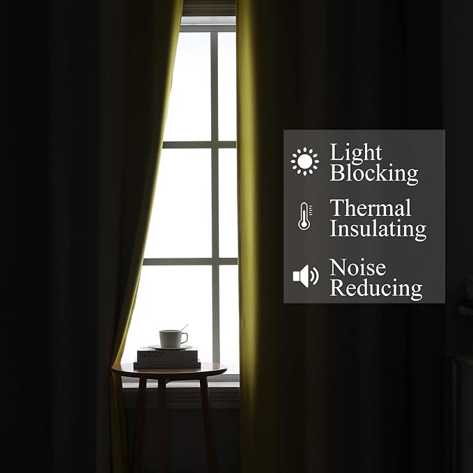 Yellow and Grey Ombre Blackout Curtains - Image 3