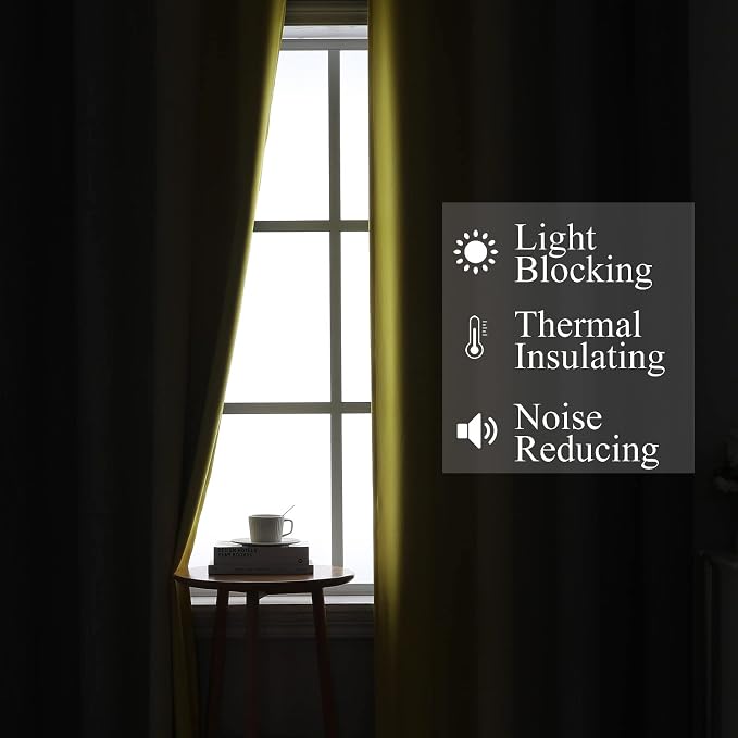 Yellow and Grey Ombre Blackout Curtains - Image 3