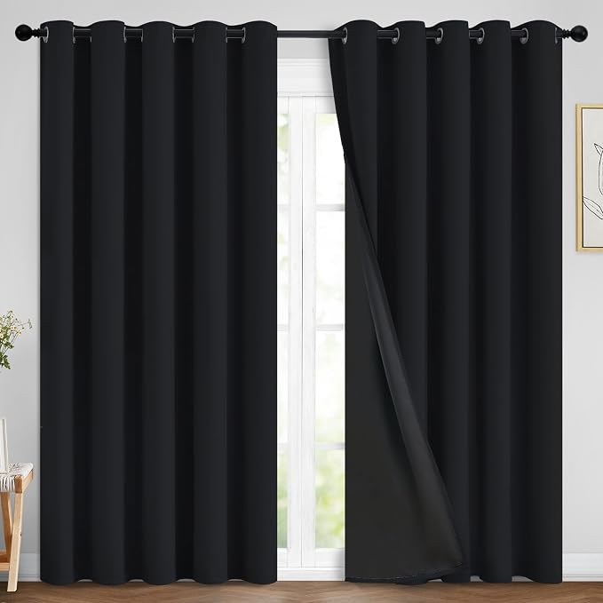 Yakamok Black 100% Blackout Curtains 84 Inches Long by Yakamok