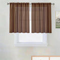 SpaceDresser Basic Rod Pocket Sheer Voile Window Curtain Panels Brown 1 Pair 2 by SpaceDresser