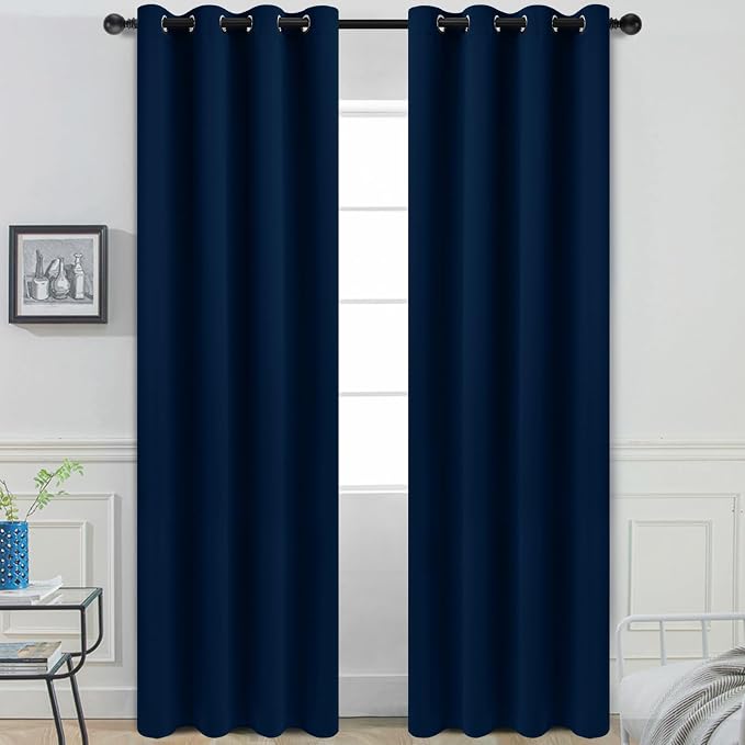 Yakamok Room Darkening Curtains 52x96 inch Length Dark Blue-Living Room | 2 by Yakamok