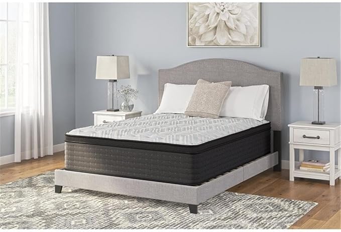 Signature Design by Ashley Palisades ET 14.75" Extra Plush Antimicrobial Copper Response Memory Foam Hybrid Mattress with Edge Support for Cool Sleep and Pressure Relief, King, Fiberglass Free