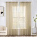 MIULEE 2 Panels Sheer Curtains for Living Room 54 X 102 Inches Beige | Window by MIULEE