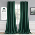MIULEE Christmas Hunter Green Back Tab Blackout Curtains 52"x96" 2 Panels | Rod by MIULEE