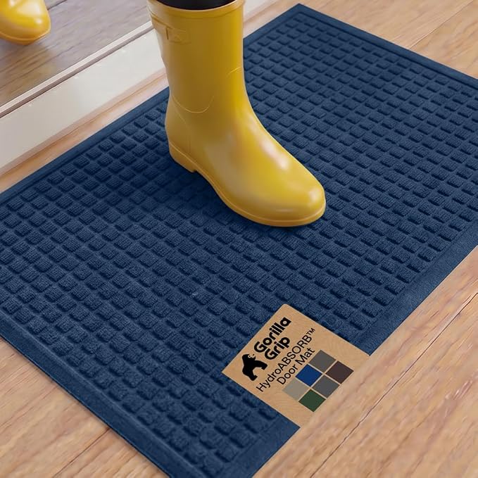 GORILLA GRIP® Ultra Absorbent Front Door Mat Outside Entrance, Traps Dirt and by Unknown