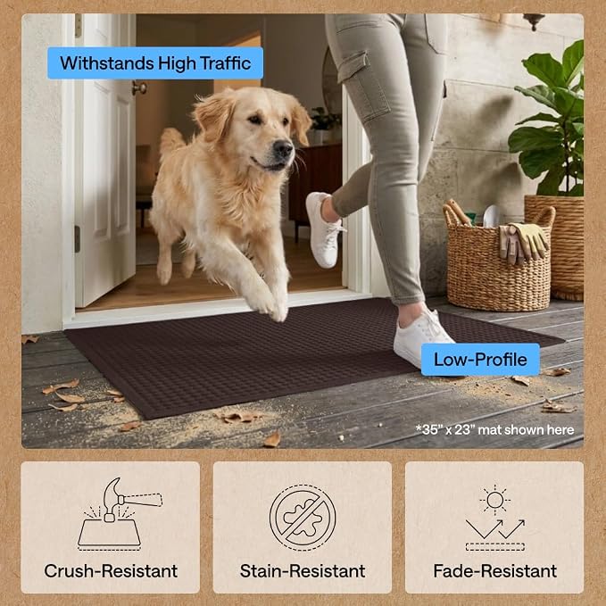 GORILLA GRIP® Ultra Absorbent Front Door Mat Outside Entrance, Traps Dirt and - Image 5