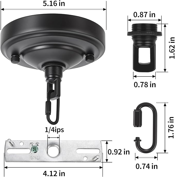 5.16Inch Light Canopy Kit, Ceiling Plate for Chandelier with Mounting Hardware, Iron Ceiling Canopy Kit for Pendant Light, Easy to Install