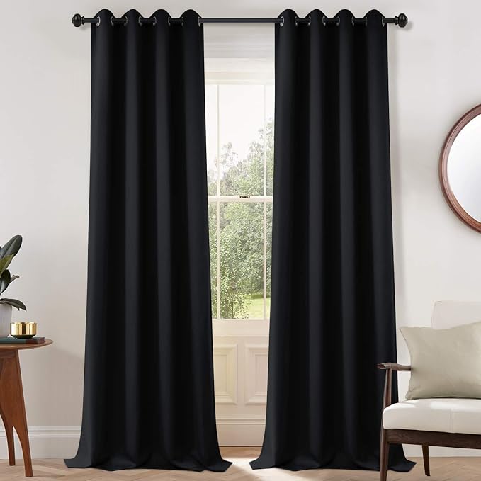 Yakamok Room Darkening Curtains 52x108 inch Length Black-Living Room | 2 panels by Yakamok