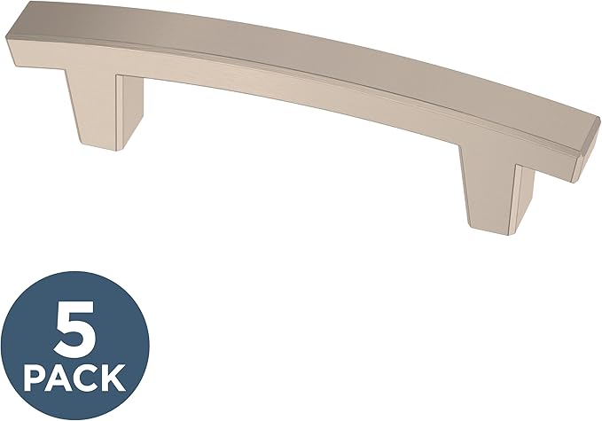Franklin Brass Pierce (5-Pack) Cabinet Handles 3' Hole Center Satin Nickel Kitchen Drawer Pulls Dresser, Furniture Hardware P29519K-SN-B1