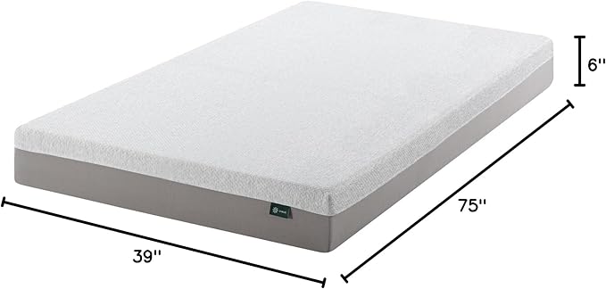 ZINUS 6 Inch Ultima Memory Foam Mattress [New Version], Twin, Fiberglass Free, Medium Firm Feel, Breathable Airflow Memory Foam, Certified Safe Foams & Fabric, Mattress in A Box