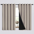 SimpleHome Natural 100% Blackout Curtains Room Darkening Living Room 63L | by SimpleHome