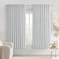MIULEE Greyish White Back Tab Blackout Curtains 52x63 Inches Long 2 Panels | by MIULEE