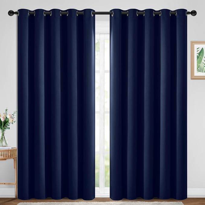 Yakamok Room Darkening Curtains 70x84 inch Length Navy Blue-Living Room | 2 by Yakamok