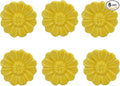 6PCS Vintage Floral Daisy Ceramic Dresser Drawer Knobs Elegant Cabinet Cupboard Door Hardware Pull Handles w/Screws Yellow