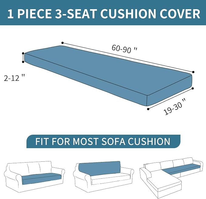 XINEAGE Couch Cushion Covers, Loveseat Sofa Seat Slipcovers - Image 3