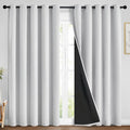 Yakamok Greyish White 100% Blackout Curtains 84 Inches Long, 2 Thick Layers | by Yakamok