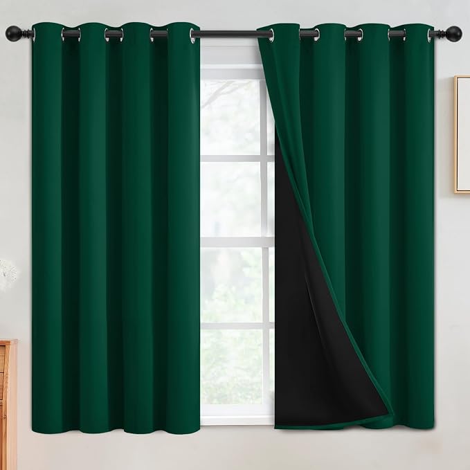 SimpleHome Dark Green 100% Blackout Curtains Room Darkening Living Room 54 | by SimpleHome