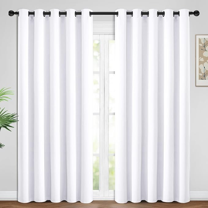 Yakamok Room Darkening Curtains 62x84 inch Length Pure White-Living Room | 2 by Yakamok