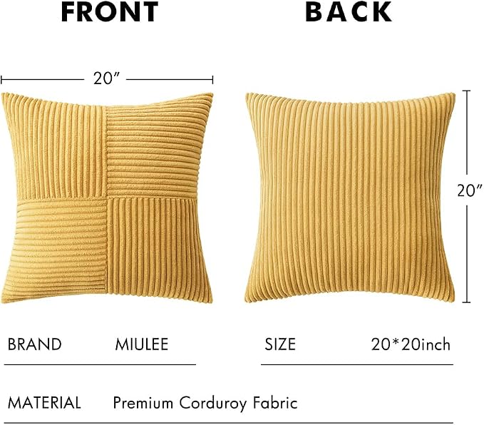 MIULEE Golden Mustard Decorative Throw Pillow Covers - Image 6
