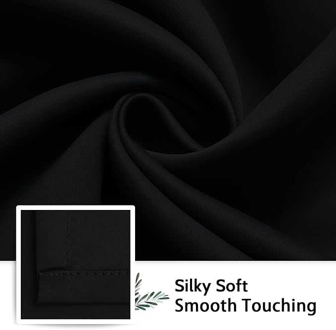 SimpleHome Black 100% Blackout Curtains Room Darkening Living Room 84 Inch | - Image 7