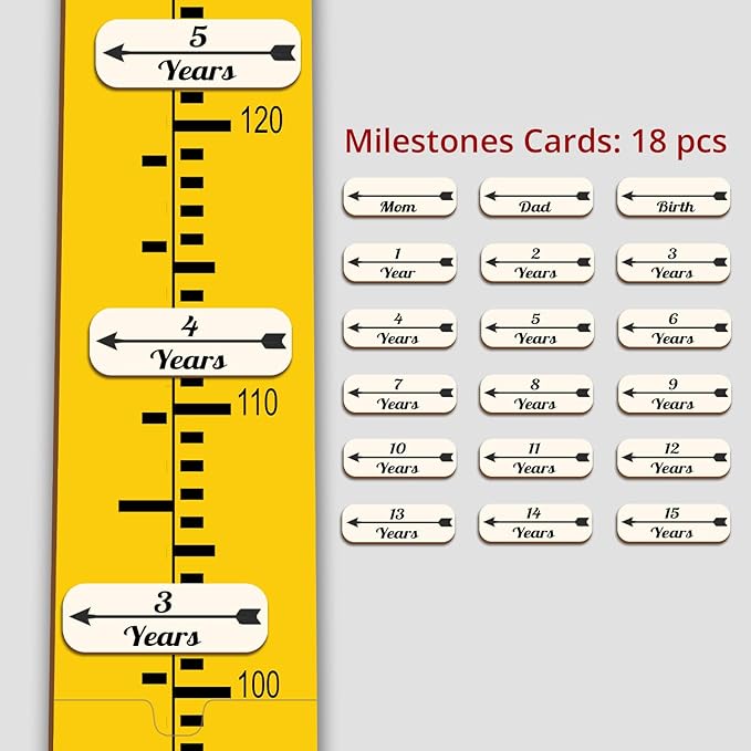 Personalized Growth Chart for Wall, Wooden Height Chart for Kids, Cute Height Measurement for Child/Girls/Boys, Baby and Toddler's Playroom/Kid's Room/Nursery Decor, Astronaut
