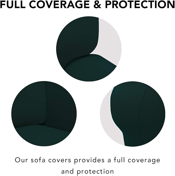 PureFit Stretch Couch Covers for Sofa Large Sofa Slipcovers Deep Teal | 1-Piece - Image 3