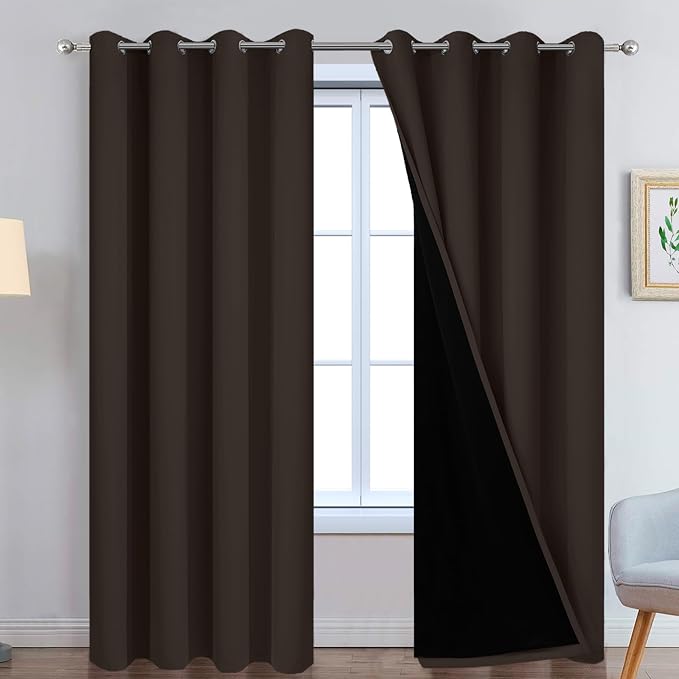 Yakamok Chocolate 100% Blackout Curtains 96 Inches Long 52" Wide 2 Panels | by Yakamok