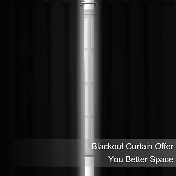 Blackout Curtains 52 x 108 inch/Light Grey Curtains Set of 2 Panels/Thermal - Image 3