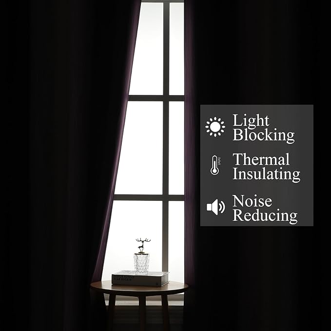 Black and Purple Ombre Blackout Curtains 72 Inch Length | Room Darkening - Image 3