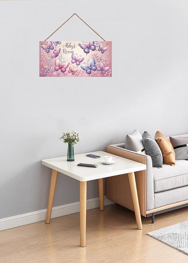 SLWEJQHA Personalized Vintage Butterfly Decor for Boys Room Pink Butterflies Theme Room Decor for Nursery,Wall Art Decor for Kids Room Gilrs Bedroom Office Garden Wall Decoration
