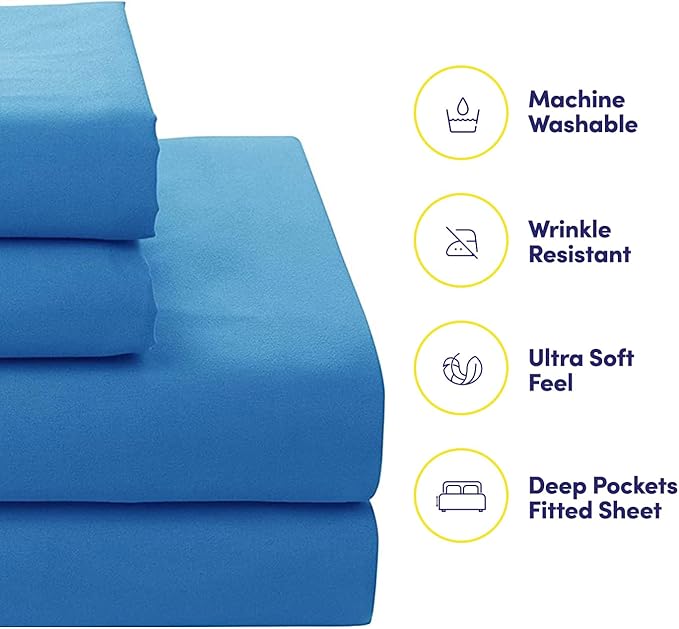 Sweet Home Collection 5 Piece Comforter Set Bag Solid Color All Season Soft Down Alternative Blanket & Luxurious Microfiber Bed Sheets, Mediterranean, Twin