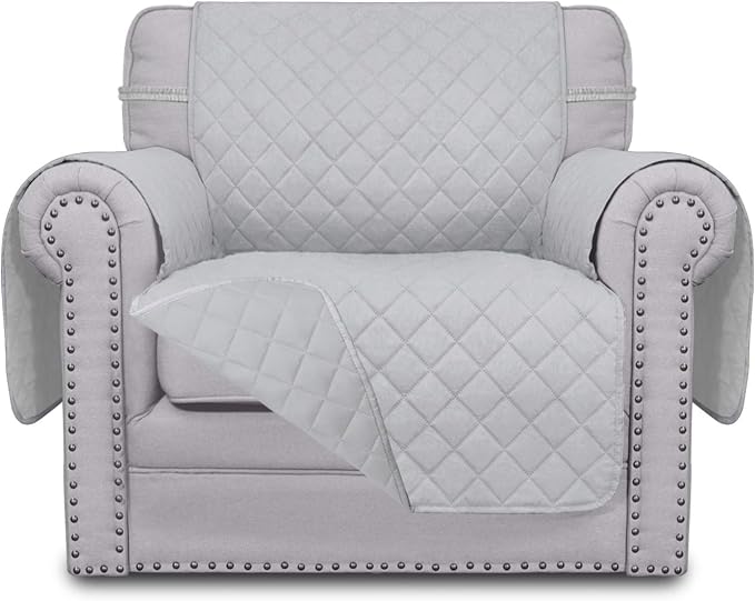 Easy-Going Reversible Couch Cover, Small Chair, Light Gray/Light Gray | Machine by Easy-Going