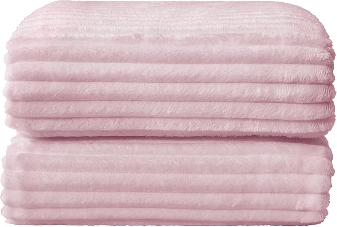 BEDELITE Ribbed Cherry Blossom Fleece Throw Blanket - Image 8