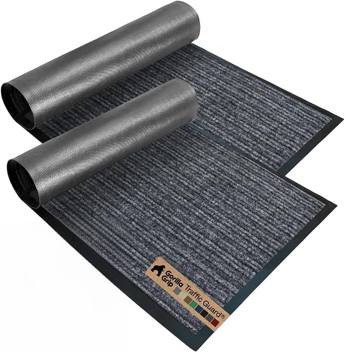 GORILLA GRIP Waterproof Traffic Guard Door Mat, 2 Pack Indoor Outdoor Durable by Unknown