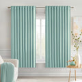 MIULEE Aqua Back Tab Blackout Curtains 52x63 Inches Long 2 Panels Set | Rod by MIULEE